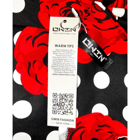 Owin Fashion New York, Black, Red and White Sleeveless Dress, Medium,  NWT - Picture 3 of 3
